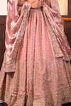 Buy_Amaltas Couture_Pink Silk, Net, Tissue Sequins, Stones, Embroidery, Hand Bridal Lehenga Set 