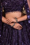 Buy_Amaltas Couture_Purple Silk, Net Sequins, Beads, Embroidery, Tassels One Geometric Lehenga Set 