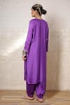 Shop_Sheeshakari_Purple Silk Embroidery, Mirrors, Beads, Zari Scoop Minar Motif Hand Kurta Set _at_Aza_Fashions