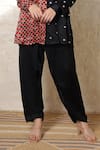 Buy_Sheeshakari_Black Silk Embroidery Collared Ajrakh Hand Print And Shirt Pant Co-ord Set _Online_at_Aza_Fashions