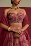 Shop_Meesa_Pink Organza Sequins, Beads, Embroidery, Applique Floral Print Lehenga Set _Online_at_Aza_Fashions