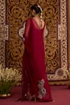 Shop_Meesa_Maroon Crepe, Organza Embroidery, Beads, Tassels Sleeveless Kurta Pant Set _at_Aza_Fashions