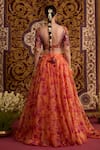 Shop Meesa Orange Organza Embroidery, Zari, Tassels, Sequins, Beads Floral Lehenga Set at Aza Fashions Shop_Meesa_Orange Organza Embroidery, Zari, Tassels, Sequins, Beads Floral Lehenga Set _at_Aza_Fashions