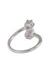 Sica Jewellery_Silver Plated Stones Liora Two Embellished Open Ring _Online_at_Aza_Fashions