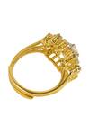 Sica Jewellery_Gold Plated Faux Diamonds Lunara Stone Embellished Ring _Online_at_Aza_Fashions