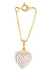 Shop_Sica Jewellery_Gold Plated Amore Heart Shaped Charm With Pave Embellishment _at_Aza_Fashions