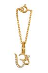 Shop_Sica Jewellery_Gold Plated Aum Motif Embellished Watch Charm _at_Aza_Fashions