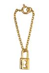 Shop_Sica Jewellery_Gold Plated Lock Charm For Watch _at_Aza_Fashions
