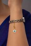 Buy_Sica Jewellery_Multi Color Clover Evil Eye Flower Watch Charm _at_Aza_Fashions