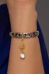 Buy_Sica Jewellery_Silver Plated Stones Lara 925 Bracelet With Solitaire Charm _at_Aza_Fashions