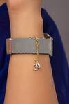 Buy_Sica Jewellery_Gold Plated Om Charm Bracelet _at_Aza_Fashions