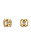 Shop_Sica Jewellery_Yellow Stones Avira Stud Earrings With Screw Closure _at_Aza_Fashions