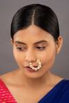 Buy_Sica Jewellery_Yellow Stones Svarnika Embellished 925 Silver Nose Ring _at_Aza_Fashions