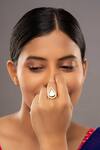 Buy_Sica Jewellery_Gold Plated Stones Vyra Teardrop And Zircon Embellished Ring _at_Aza_Fashions
