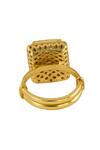 Sica Jewellery_Gold Plated Stones Navira Square Ring _Online_at_Aza_Fashions