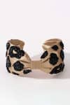 Buy_Hair Drama CO_Gold Beads Lea Noir Embellished Knotted Hairband _Online_at_Aza_Fashions