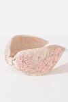 Buy_Hair Drama CO_Pink Beads, Stones Peony Embellished Knotted Hairband _Online_at_Aza_Fashions