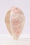 Shop_Hair Drama CO_Pink Beads, Stones Peony Embellished Knotted Hairband _Online_at_Aza_Fashions