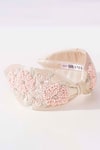 Buy_Hair Drama CO_Pink Beads, Stones Peony Embellished Knotted Hairband 