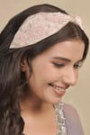 Hair Drama CO_Pink Beads, Stones Peony Embellished Knotted Hairband _Online