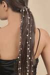 Buy_Hair Drama CO_White Sitara Crystal And Pearl Tassels Parandi _Online_at_Aza_Fashions
