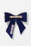Shop Hair Drama CO Navy Stones, Crystals Embellished Kundan Bow Hair Clip Online at Aza Fashions Shop_Hair Drama CO_Navy Stones, Crystals Embellished Kundan Bow Hair Clip _Online_at_Aza_Fashions
