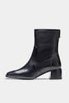 Oroh_Black Abigail Genuine Leather Block Heel Ankle Boots _at_Aza_Fashions