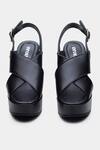 Shop Oroh Black Gabriela Genuine Leather Crossed Strap Wedge Sandals Shop_Oroh_Black Gabriela Genuine Leather Crossed Strap Wedge Sandals