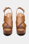 Shop Oroh Tan Gabriela Genuine Leather Wedge Sandals Shop_Oroh_Tan Gabriela Genuine Leather Wedge Sandals