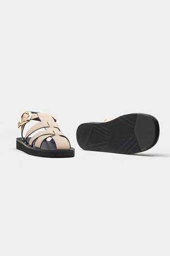 Shop_Oroh_Beige Francisca Cage-style Strap Flats _Online_at_Aza_Fashions