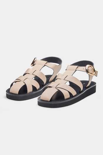 Buy_Oroh_Beige Francisca Cage-style Strap Flats _Online