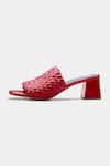 Buy_Oroh_Red Aurora Woven Textured Open Toe Block Heels _Online_at_Aza_Fashions