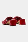 Shop_Oroh_Red Aurora Woven Textured Open Toe Block Heels _at_Aza_Fashions
