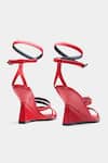 Shop_Oroh_Red Buckles Angelina Strappy Wedge Sandals _at_Aza_Fashions