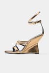 Shop_Oroh_Gold Buckles Angelina Strappy Wedge Sandals _Online_at_Aza_Fashions