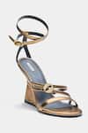 Buy_Oroh_Gold Buckles Angelina Strappy Wedge Sandals _Online