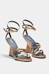 Buy_Oroh_Gold Buckles Angelina Strappy Wedge Sandals _at_Aza_Fashions