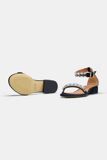 Shop_Oroh_Black Stones Isla Embellished Block Heel Sandals _Online_at_Aza_Fashions