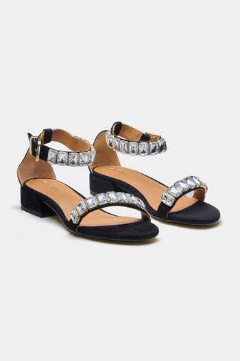 Buy_Oroh_Black Stones Isla Embellished Block Heel Sandals _at_Aza_Fashions