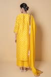 Shop_Kameez_Yellow Chanderi Gota Patti, Embroidery, Sequins Round Sunlit Glow Kurta Set _at_Aza_Fashions