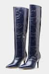 Shop Oroh Blue Renata Long Boots With Pencil Heel Shop_Oroh_Blue Renata Long Boots With Pencil Heel