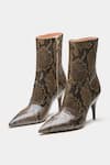 Buy Oroh Green Ramona Snake Print Pointed Toe Ankle Boots Buy_Oroh_Green Ramona Snake Print Pointed Toe Ankle Boots