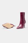 Oroh Maroon Ramona Pointed Toe Pencil Heel Ankle Boots Online at Aza Fashions Oroh_Maroon Ramona Pointed Toe Pencil Heel Ankle Boots_Online_at_Aza_Fashions