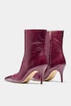 Shop Oroh Maroon Ramona Pointed Toe Pencil Heel Ankle Boots at Aza Fashions Shop_Oroh_Maroon Ramona Pointed Toe Pencil Heel Ankle Boots_at_Aza_Fashions