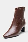Oroh_Brown Studs Marcela Studded Genuine Leather Ankle Boots _Online
