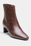 Oroh_Brown Studs Marcela Studded Genuine Leather Ankle Boots 