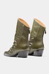 Buy_Oroh_Olive Green Ligia Ruched Front Block Heel Ankle Boots 
