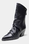 Buy_Oroh_Black Ligia Ruched Front Block Heel Ankle Boots 