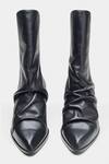 Shop_Oroh_Black Ligia Ruched Front Block Heel Ankle Boots 