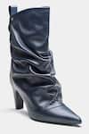 Oroh_Blue Adriana Ruched Genuine Leather Ankle Boots _Online